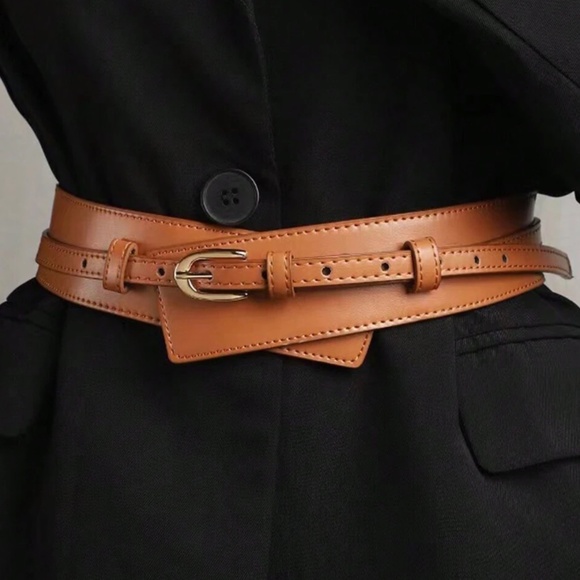 Luxe Vegan Leather Skinny Wide Belt Set - Picture 4 of 9